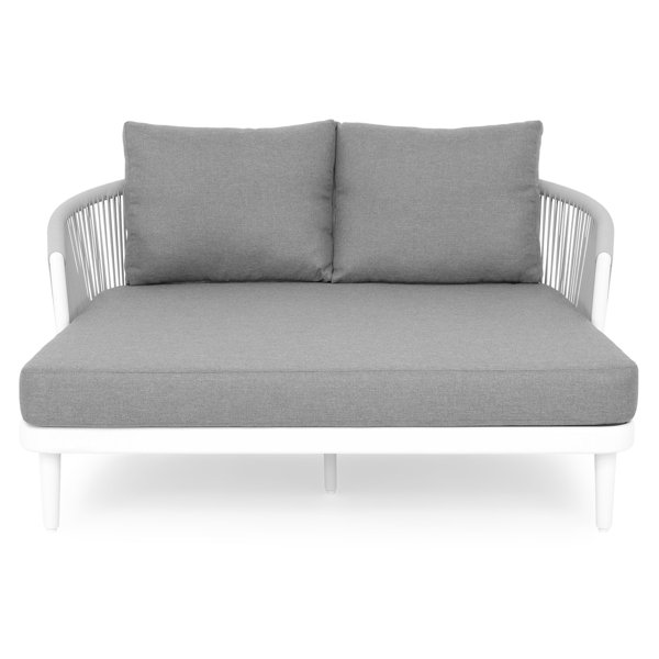 Ebern Designs Latrayvion 136Cm Wide Outdoor Garden Daybed with Cushions